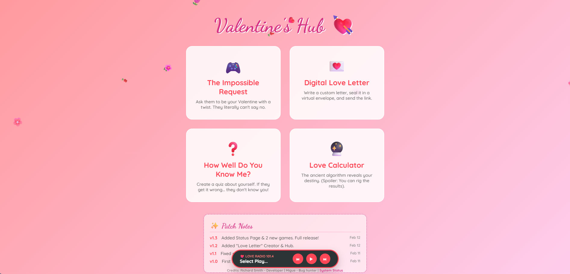 Valentine's Web App